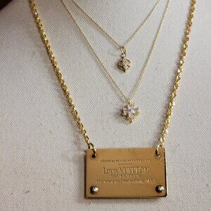 Upcycled authentic Designer necklace charm LV